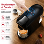 Premium 4-in-1 Capsule Coffee Machine 19 Bar Espresso Maker Compatible with Nespresso Dolce Gusto K-Cup Ground Coffee Hot Cold Brew Compact Coffee Machine