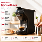 Premium 4-in-1 Capsule Coffee Machine 19 Bar Espresso Maker Compatible with Nespresso Dolce Gusto K-Cup Ground Coffee Hot Cold Brew Compact Coffee Machine