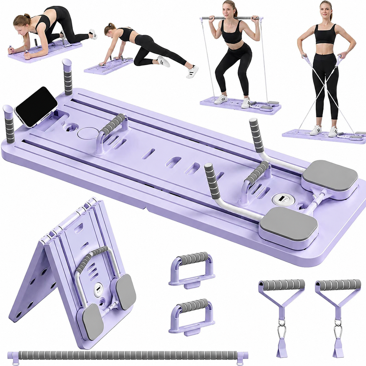 Premium 4 in 1 Foldable Fitness Board Home Gym Pilates Step for Abdominal Chest Core Training Push Up Board Compact Multi Functional Exercise Platform X