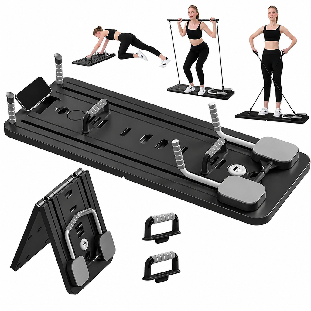 Premium 4 in 1 Foldable Fitness Board Home Gym Pilates Step for Abdominal Chest Core Training Push Up Board Compact Multi Functional Exercise Platform X