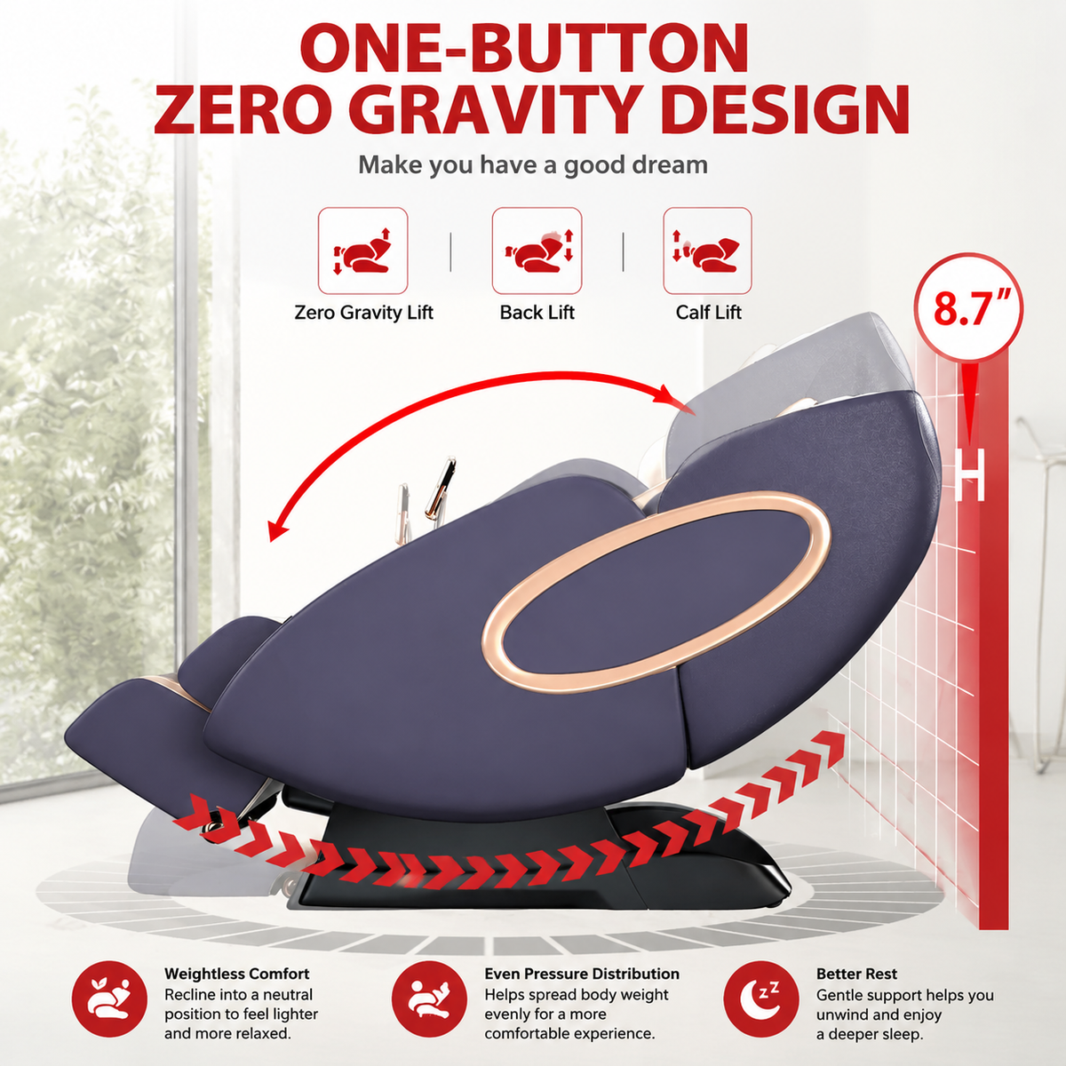 Premium 4D Massage Chair SL-Track Full Body Shiatsu Recliner Zero Gravity Electric Massage Chair Yoga Stretching Foot Roller Heat Bluetooth Home Relaxation Chair