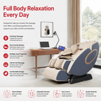 Premium 4D Massage Chair SL-Track Full Body Shiatsu Recliner Zero Gravity Electric Massage Chair Yoga Stretching Foot Roller Heat Bluetooth Home Relaxation Chair