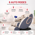 Premium 4D Massage Chair SL-Track Full Body Shiatsu Recliner Zero Gravity Electric Massage Chair Yoga Stretching Foot Roller Heat Bluetooth Home Relaxation Chair