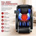 Premium 4D Zero Gravity Massage Chair Full Body Shiatsu Recliner Heating Airbag Compression Bluetooth Music Home Relaxation Ergonomic Comfort Furniture Use