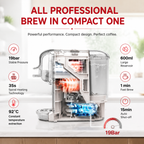 Premium 5-in-1 Capsule Coffee Machine 20 Bar Espresso Maker Compatible with Nespresso K-Cup Dolce Gusto ESE Pods Ground Coffee Hot Cold Brew Coffee Machine