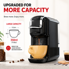 Premium 5-in-1 Capsule Coffee Machine 20 Bar Espresso Maker Compatible with Nespresso K-Cup Dolce Gusto ESE Pods Ground Coffee Hot Cold Brew Coffee Machine