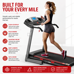 Premium Auto Incline Folding Treadmill 2.5HP Electric Running Machine 12% Incline 15 Programs Home Cardio Folding Treadmill Walking Jogging Fitness