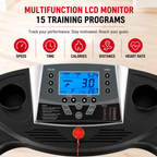 Premium Auto Incline Folding Treadmill 2.5HP Electric Running Machine 12% Incline 15 Programs Home Cardio Folding Treadmill Walking Jogging Fitness