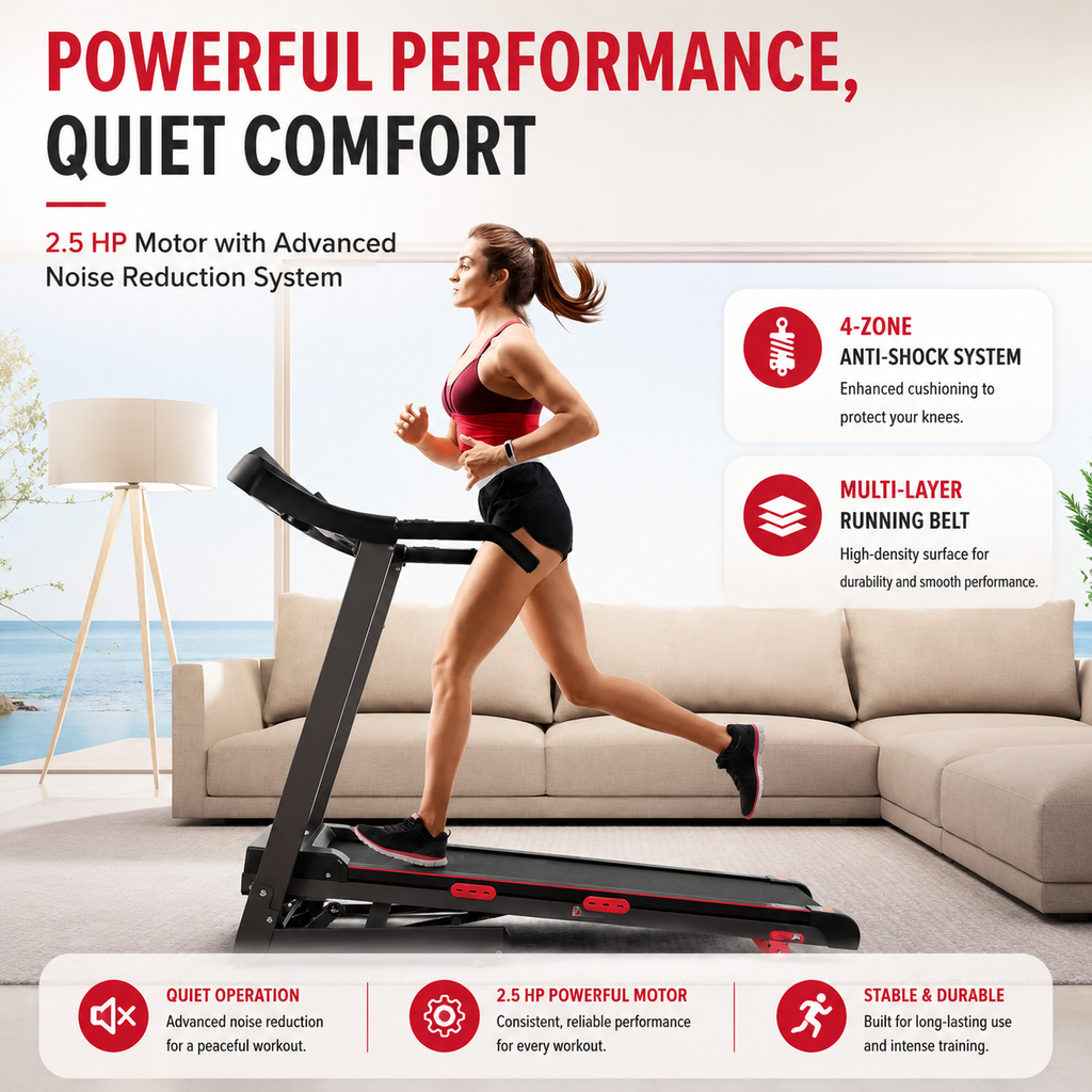 Premium Auto Incline Folding Treadmill 2.5HP Electric Running Machine 12% Incline 15 Programs Home Cardio Folding Treadmill Walking Jogging Fitness