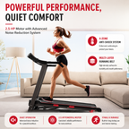 Premium Auto Incline Folding Treadmill 2.5HP Electric Running Machine 12% Incline 15 Programs Home Cardio Folding Treadmill Walking Jogging Fitness
