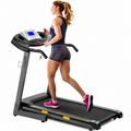 Premium Auto Incline Folding Treadmill 2.5HP Electric Running Machine 12% Incline 15 Programs Home Cardio Folding Treadmill Walking Jogging Fitness