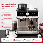 Premium Bean to Cup Espresso Machine with Grinder 20 Bar Dual Boiler Coffee Maker Touchscreen Built-In Burr Grinder Steam Wand Home Espresso Machine
