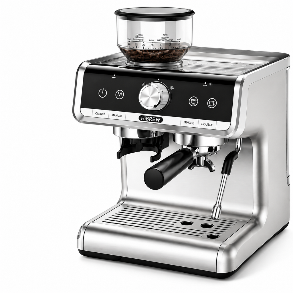 Premium Bean to Cup Espresso Machine with Grinder 20 Bar Dual Boiler Coffee Maker Touchscreen Built-In Burr Grinder Steam Wand Home Espresso Machine