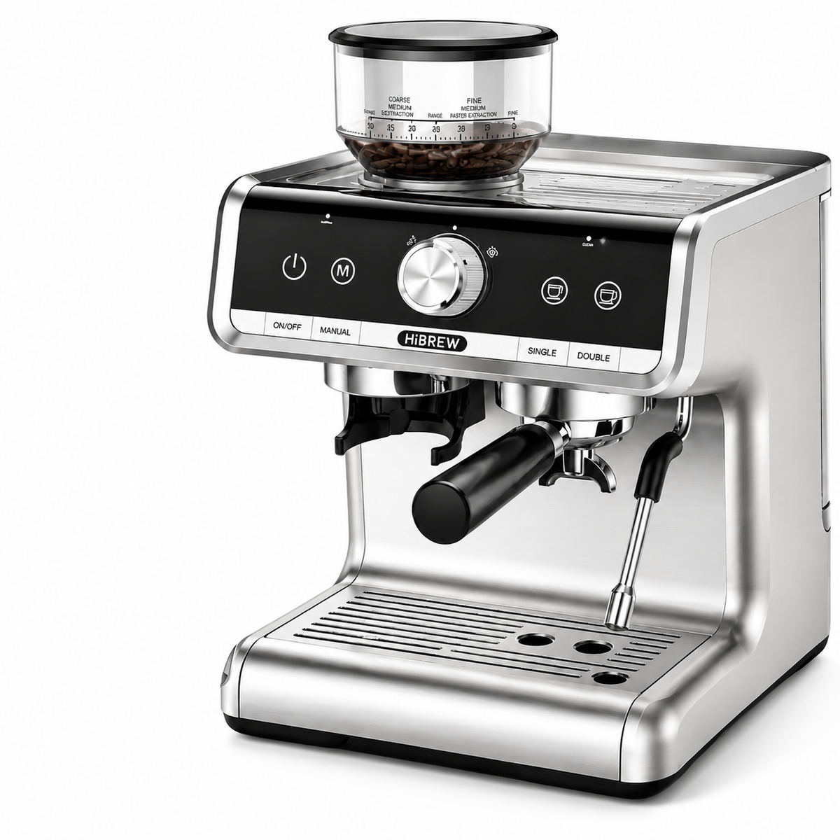 Premium Bean to Cup Espresso Machine with Grinder 20 Bar Dual Boiler Coffee Maker Touchscreen Built-In Burr Grinder Steam Wand Home Espresso Machine