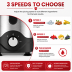 Premium Centrifugal Juicer 600W 3 Inch Wide Chute Dual Speed Stainless Steel Blade Fast Juice Extractor for Whole Fruits Vegetables Easy Clean Kitchen Juicer Machine
