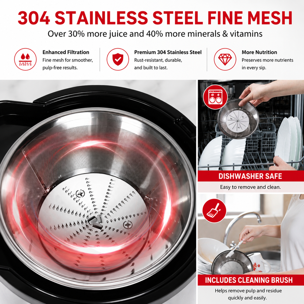 Premium Centrifugal Juicer 600W 3 Inch Wide Chute Dual Speed Stainless Steel Blade Fast Juice Extractor for Whole Fruits Vegetables Easy Clean Kitchen Juicer Machine