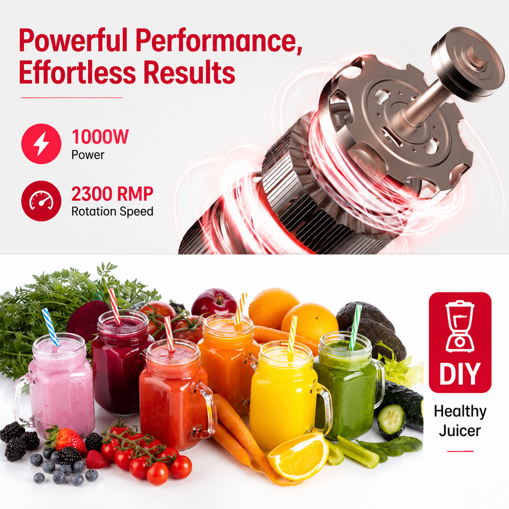 Premium Centrifugal Juicer 600W 3 Inch Wide Chute Dual Speed Stainless Steel Blade Fast Juice Extractor for Whole Fruits Vegetables Easy Clean Kitchen Juicer Machine