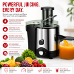 Premium Centrifugal Juicer 600W 3 Inch Wide Chute Dual Speed Stainless Steel Blade Fast Juice Extractor for Whole Fruits Vegetables Easy Clean Kitchen Juicer Machine