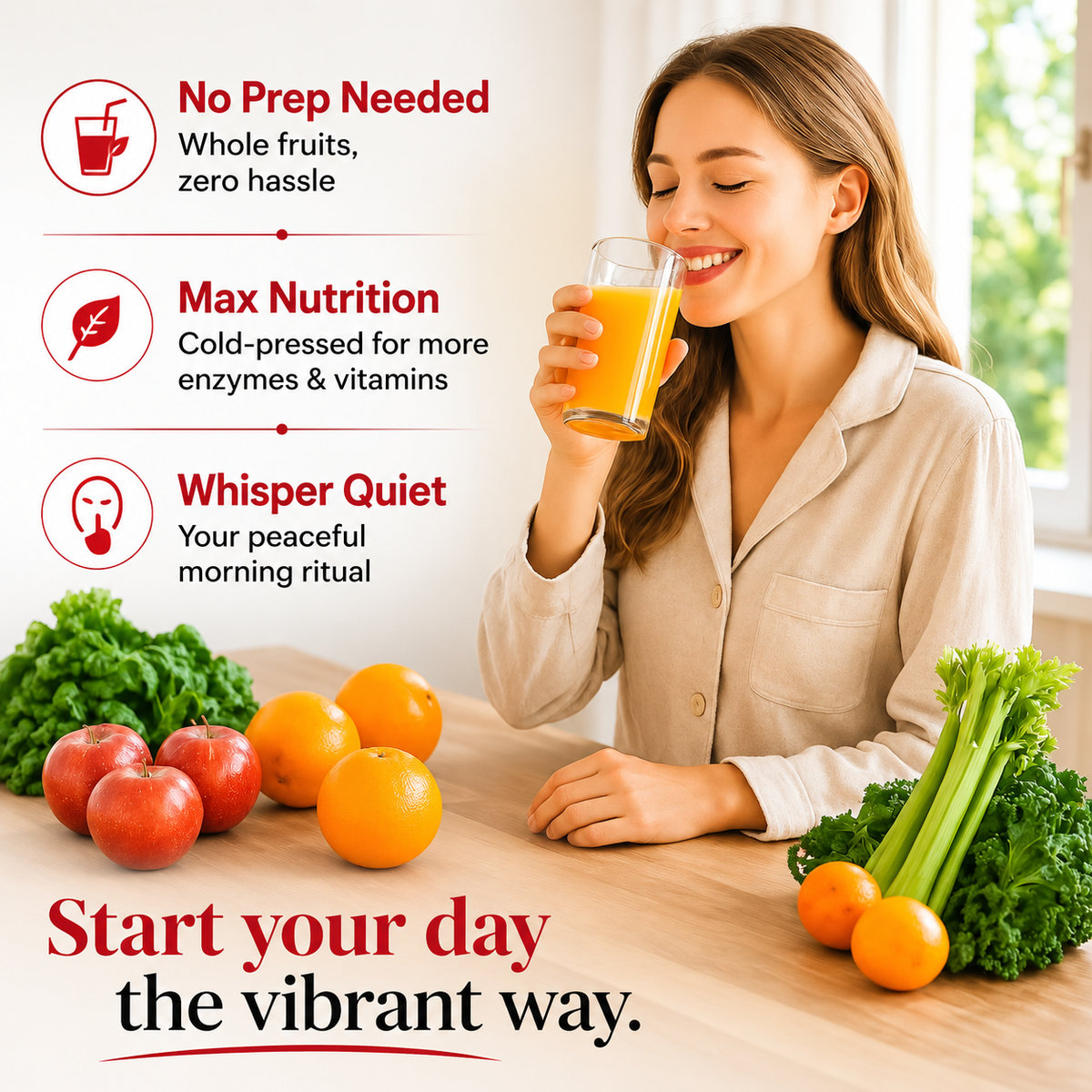 Premium Cold Press Juicer Machine 5.1 Inch Wide Chute Slow Masticating Juicer 150W Quiet Motor BPA-Free Triple Filter Easy Clean Juice Extractor for Fruits Vegetables Kitchen Use