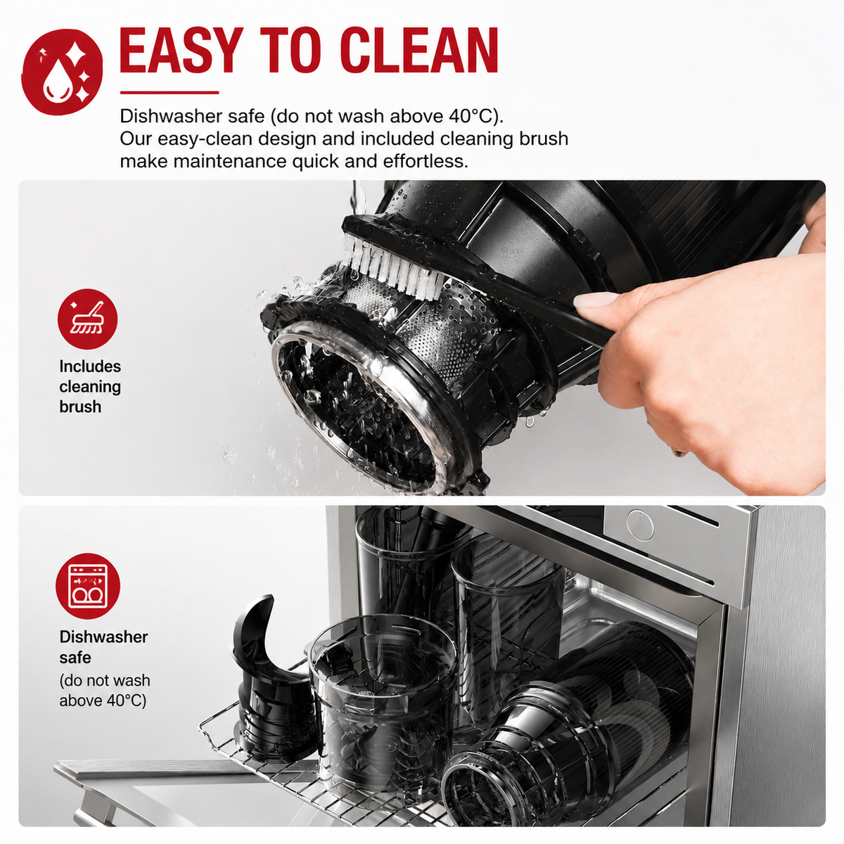 Premium Cold Press Juicer Machine 5.1 Inch Wide Chute Slow Masticating Juicer 150W Quiet Motor BPA-Free Triple Filter Easy Clean Juice Extractor for Fruits Vegetables Kitchen Use