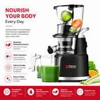 Premium Cold Press Juicer Wide 3.27 Inch Chute BPA Free High Juice Yield Low Noise Masticating Juicer for Whole Fruits Vegetables Leafy Greens Home Use