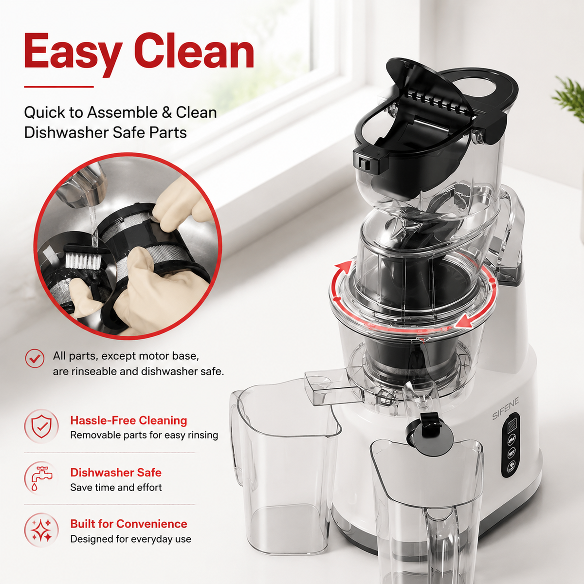 Premium Cold Press Juicer Wide 3.27 Inch Chute BPA Free High Juice Yield Low Noise Masticating Juicer for Whole Fruits Vegetables Leafy Greens Home Use