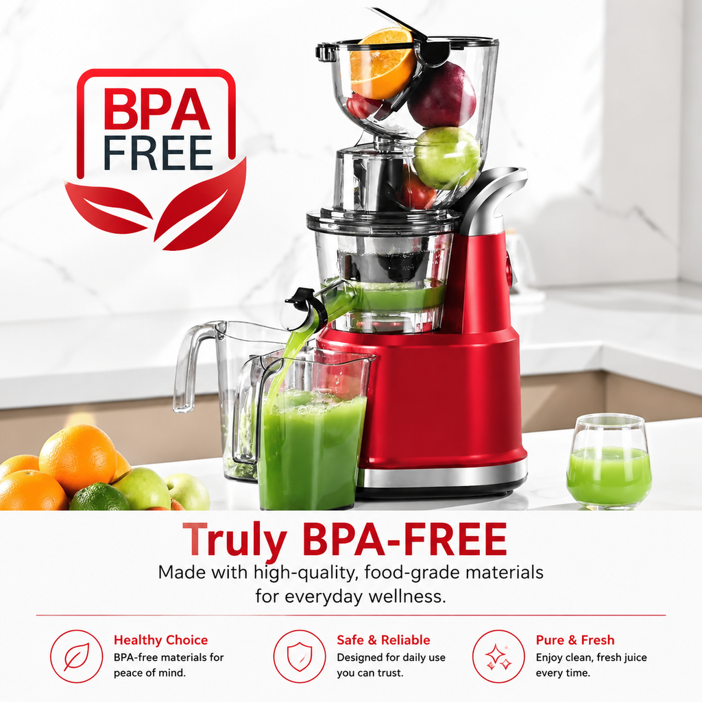 Premium Cold Press Juicer Wide 3.27 Inch Chute BPA Free High Juice Yield Low Noise Masticating Juicer for Whole Fruits Vegetables Leafy Greens Home Use