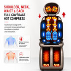 Premium Electric Full Body Massage Cushion Shiatsu Kneading Neck Back Waist Leg Massager Infrared Heating Vibration Seat Home Office Chair Use