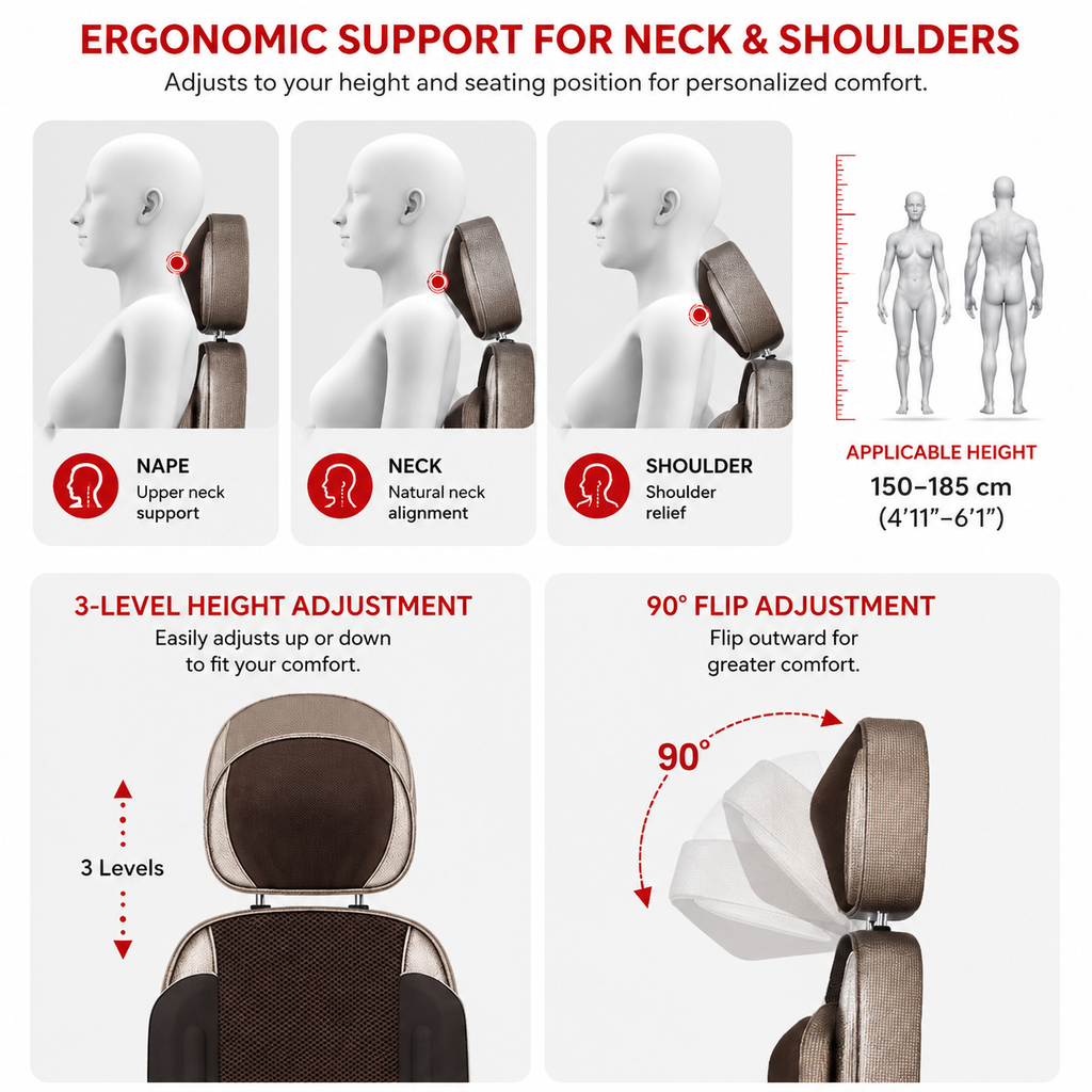 Premium Electric Full Body Massage Cushion Shiatsu Kneading Neck Back Waist Leg Massager Infrared Heating Vibration Seat Home Office Chair Use