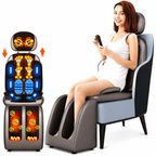 Premium Electric Full Body Massage Cushion Shiatsu Kneading Neck Back Waist Leg Massager Infrared Heating Vibration Seat Home Office Chair Use