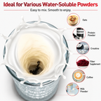 Premium Electric Protein Shaker Bottle 7500RPM USB-C Rechargeable Self Cleaning Mixer Built-in Powder Storage BPA-Free Portable Smooth Drink Blender Gym Travel Use