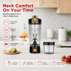 Premium Electric Protein Shaker Bottle 7500RPM USB-C Rechargeable Self Cleaning Mixer Built-in Powder Storage BPA-Free Portable Smooth Drink Blender Gym Travel Use