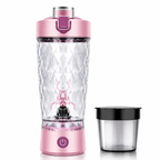 Premium Electric Protein Shaker Bottle 7500RPM USB-C Rechargeable Self Cleaning Mixer Built-in Powder Storage BPA-Free Portable Smooth Drink Blender Gym Travel Use