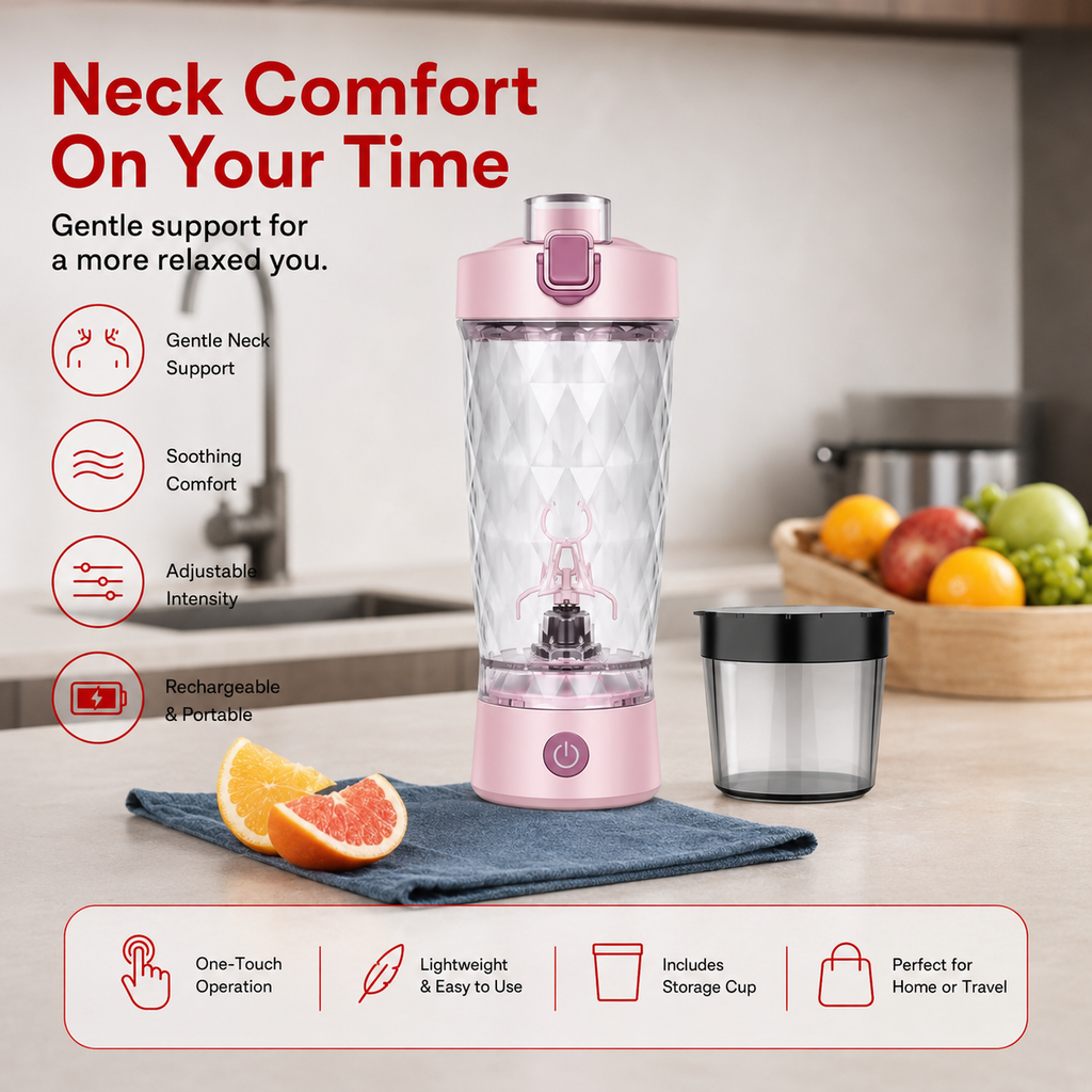 Premium Electric Protein Shaker Bottle 7500RPM USB-C Rechargeable Self Cleaning Mixer Built-in Powder Storage BPA-Free Portable Smooth Drink Blender Gym Travel Use