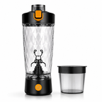 Premium Electric Protein Shaker Bottle 7500RPM USB-C Rechargeable Self Cleaning Mixer Built-in Powder Storage BPA-Free Portable Smooth Drink Blender Gym Travel Use
