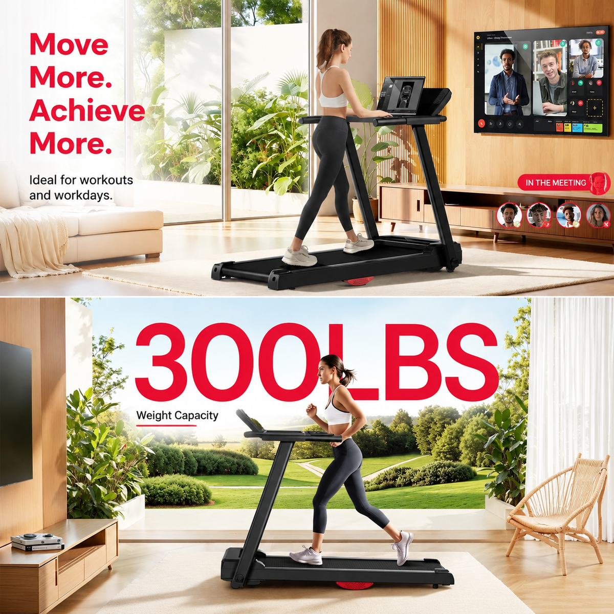 Premium Foldable Smart Treadmill 3.0HP Brushless Motor Quiet Under 45dB Bluetooth Audio 7 Layer Shock Absorption LED Display Compact Home Running Machine