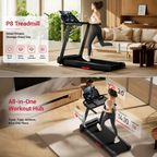 Premium Foldable Smart Treadmill 3.0HP Brushless Motor Quiet Under 45dB Bluetooth Audio 7 Layer Shock Absorption LED Display Compact Home Running Machine