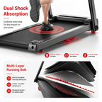 Premium Foldable Smart Treadmill 3.0HP Brushless Motor Quiet Under 45dB Bluetooth Audio 7 Layer Shock Absorption LED Display Compact Home Running Machine