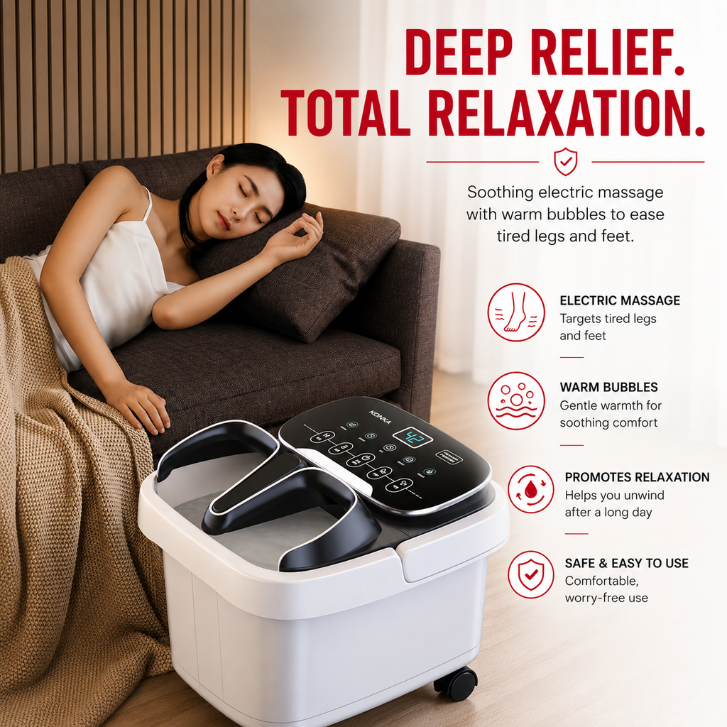 Premium Foot Spa Bath Massager with Heat 12 Rollers Digital Temperature Control Pedicure Stone Adjustable Timer Foot Soak Relaxation Home Care Device