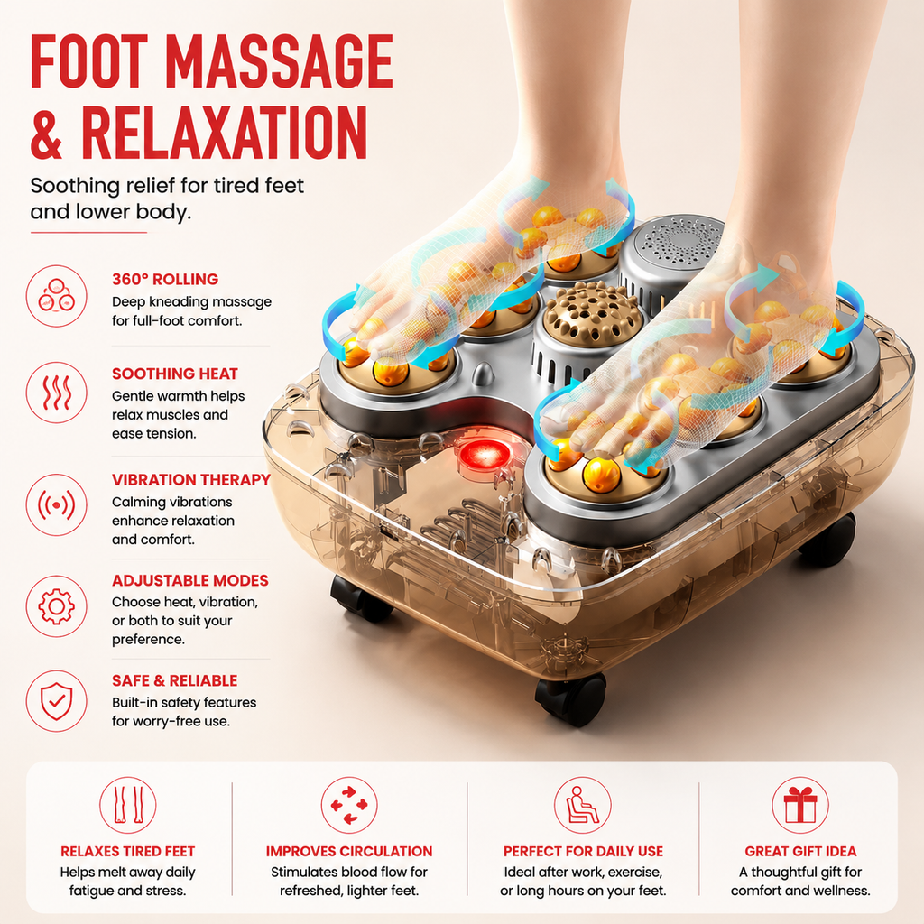 Premium Foot Spa Bath Massager with Heat 12 Rollers Digital Temperature Control Pedicure Stone Adjustable Timer Foot Soak Relaxation Home Care Device