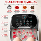 Premium Foot Spa Bath Massager with Heat 12 Rollers Digital Temperature Control Pedicure Stone Adjustable Timer Foot Soak Relaxation Home Care Device