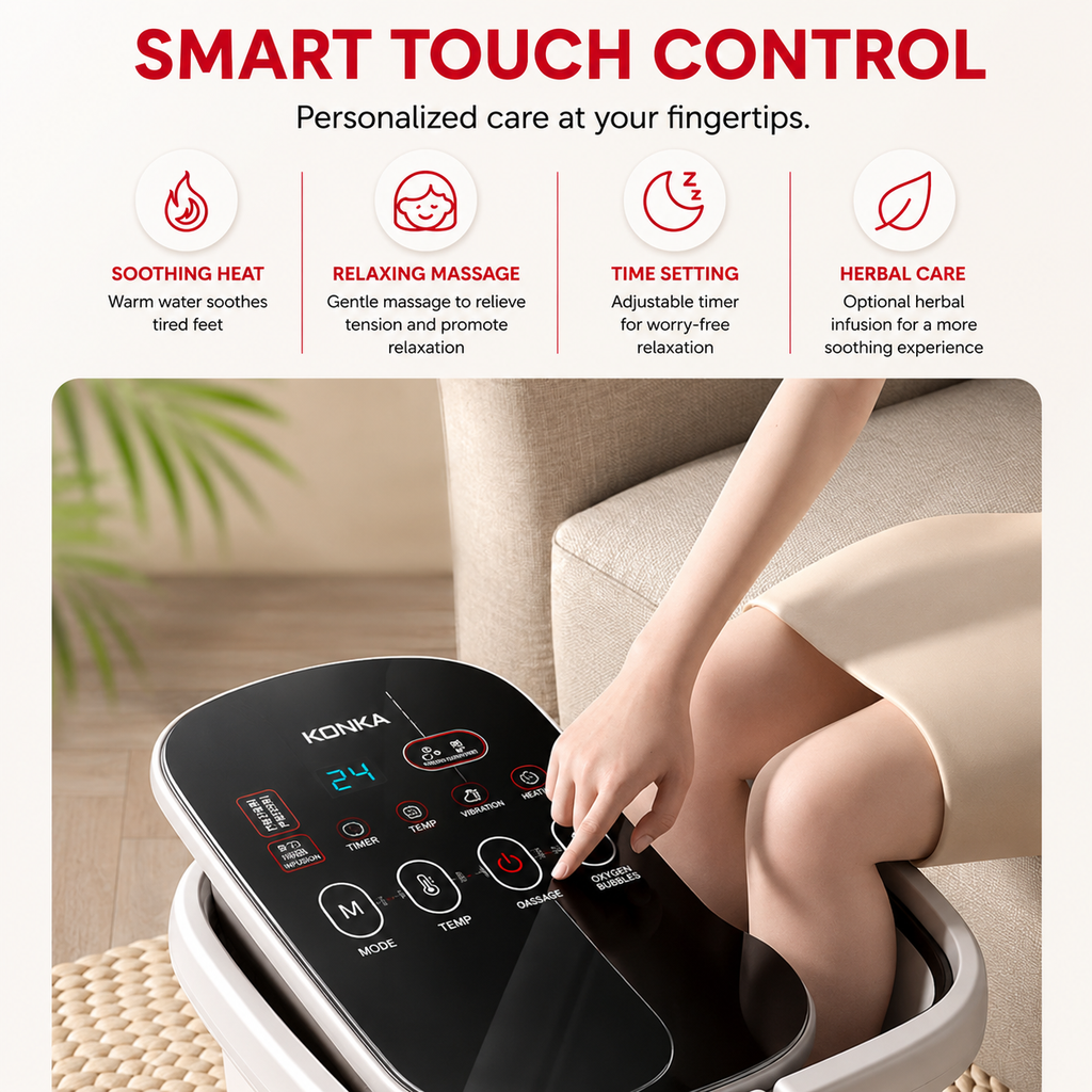 Premium Foot Spa Bath Massager with Heat 12 Rollers Digital Temperature Control Pedicure Stone Adjustable Timer Foot Soak Relaxation Home Care Device