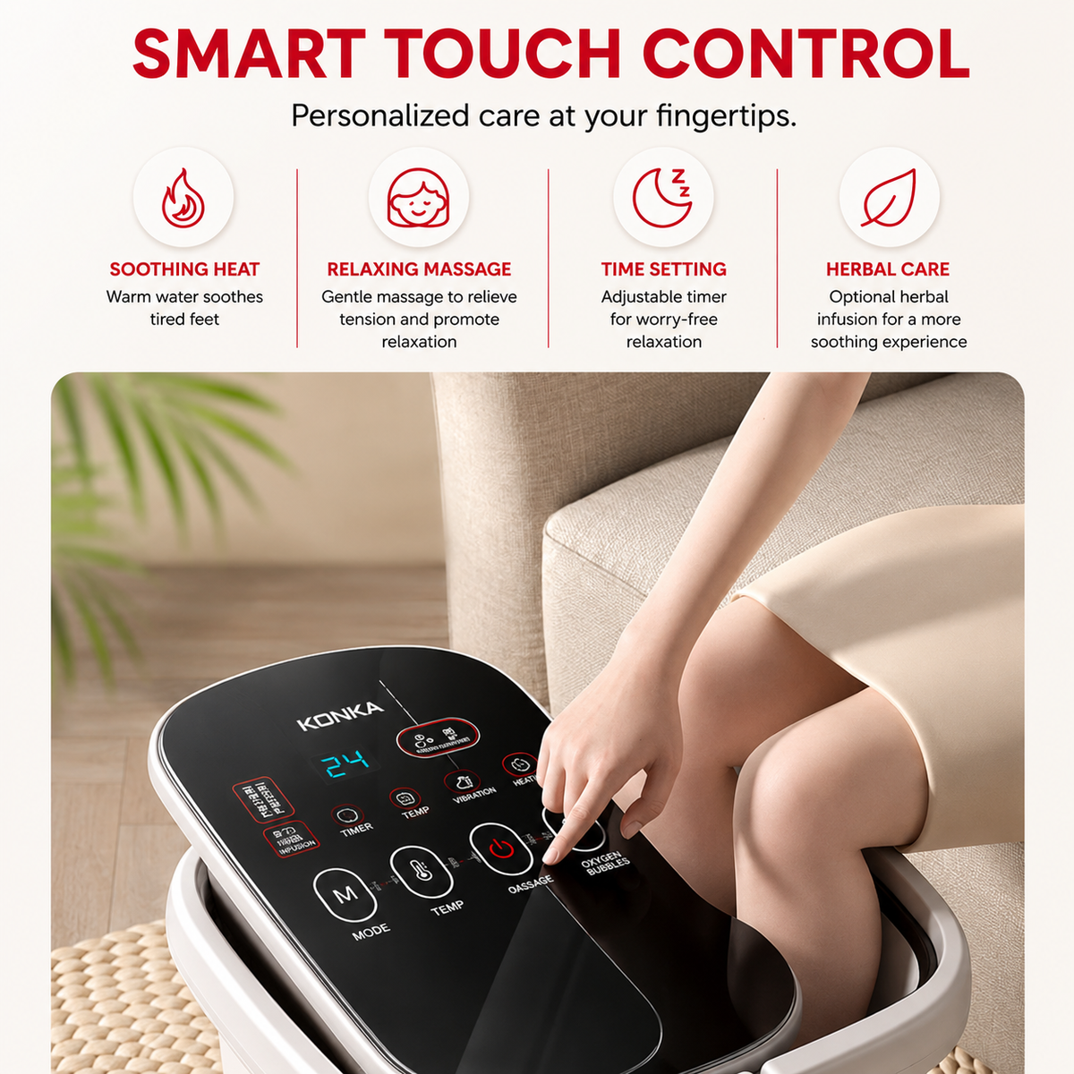 Premium Foot Spa Bath Massager with Heat 12 Rollers Digital Temperature Control Pedicure Stone Adjustable Timer Foot Soak Relaxation Home Care Device