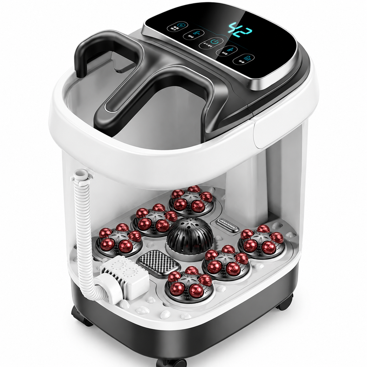 Premium Foot Spa Bath Massager with Heat 12 Rollers Digital Temperature Control Pedicure Stone Adjustable Timer Foot Soak Relaxation Home Care Device
