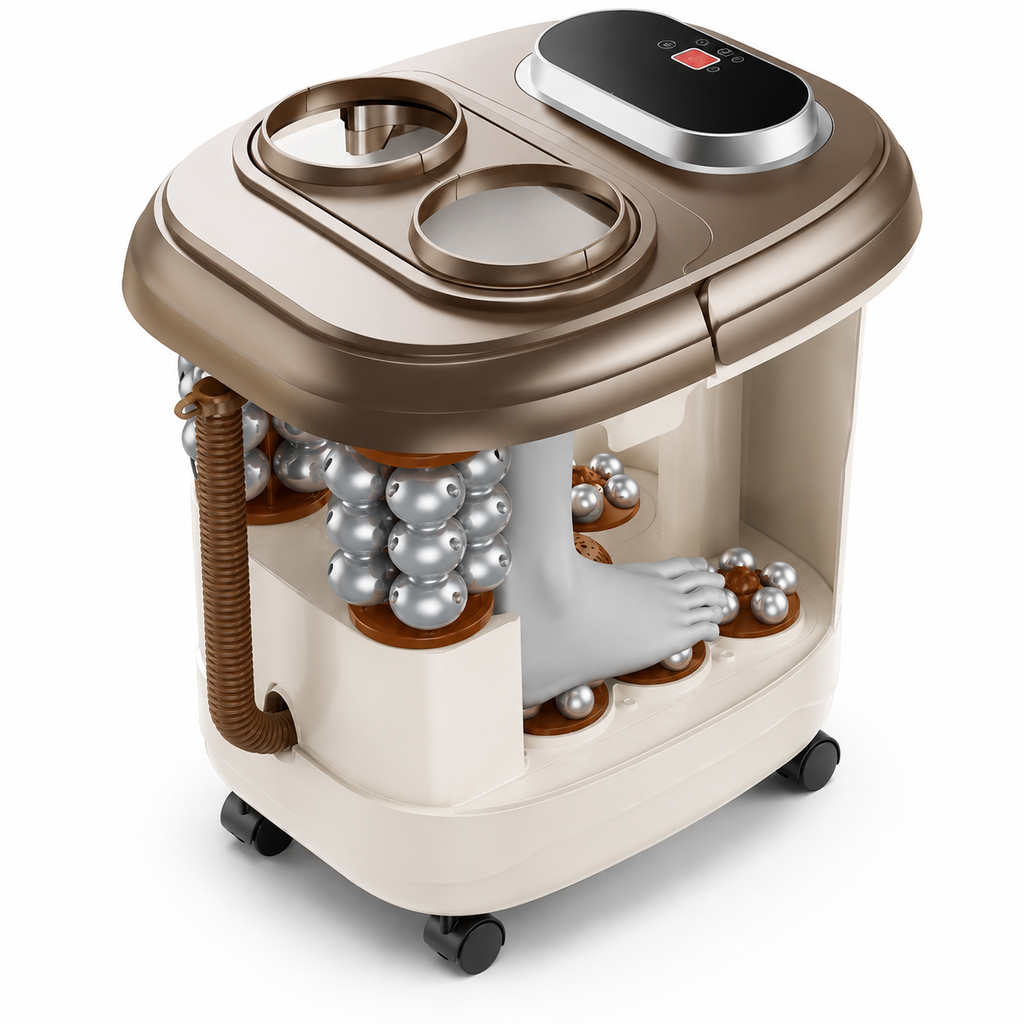Premium Foot Spa Bath Massager with Heat 12 Rollers Digital Temperature Control Pedicure Stone Adjustable Timer Foot Soak Relaxation Home Care Device