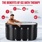 Premium Ice Bath Tub 129 Gallon Oval Cold Plunge Tub Portable Insulated Recovery Bath Hot Cold Therapy Home Outdoor Muscle Recovery Wellness