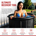 Premium Ice Bath Tub Portable Cold Plunge Tub 84 Gallon Inflatable Recovery Bath Lid Drain Outdoor Home Muscle Recovery Wellness Therapy Spa Fitness Use