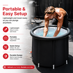 Premium Ice Bath Tub Portable Cold Plunge Tub 84 Gallon Inflatable Recovery Bath Lid Drain Outdoor Home Muscle Recovery Wellness Therapy Spa Fitness Use