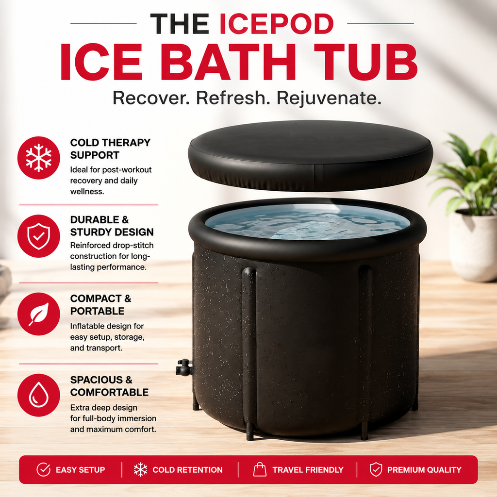 Premium Ice Bath Tub Portable Cold Plunge Tub 84 Gallon Inflatable Recovery Bath Lid Drain Outdoor Home Muscle Recovery Wellness Therapy Spa Fitness Use