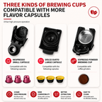 Premium Italian Capsule Coffee Machine Compact All in One Drip Americano Maker Capsule Coffee Brewer Single Serve 220V Home Office Coffee System
